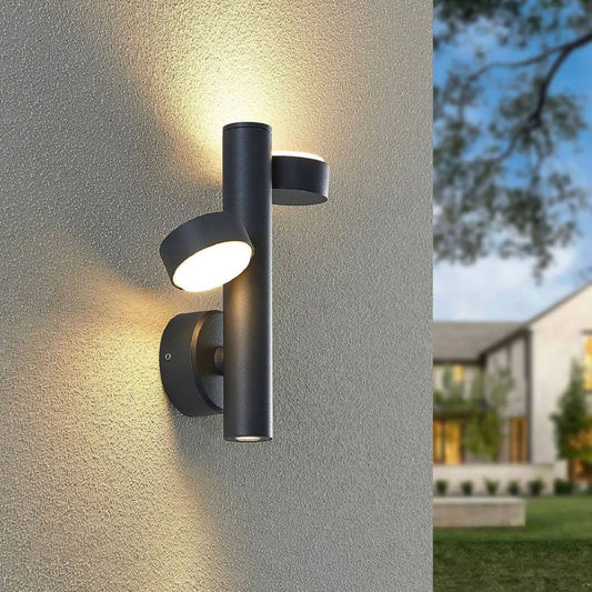 STODE® 18W LED Modern Black Outdoor Wall Light | Waterproof 3-Light Source Fixture - Warm White (Pack of 1)