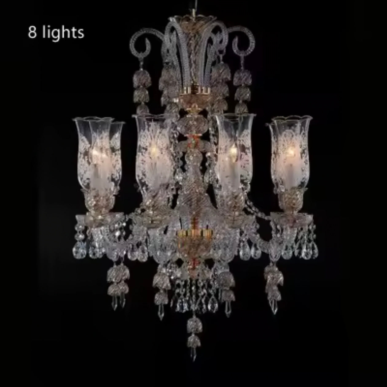 STODE® Modern LED Crystal Chandelier – Long Glass Fixture Lamp - Warm White Candle Light for Living Room, Bedroom & Restaurant