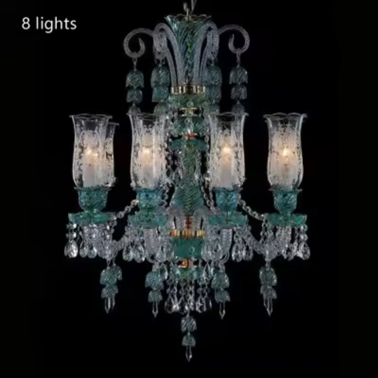 STODE® Modern LED Crystal Chandelier – Long Glass Fixture Lamp - Warm White Candle Light for Living Room, Bedroom & Restaurant
