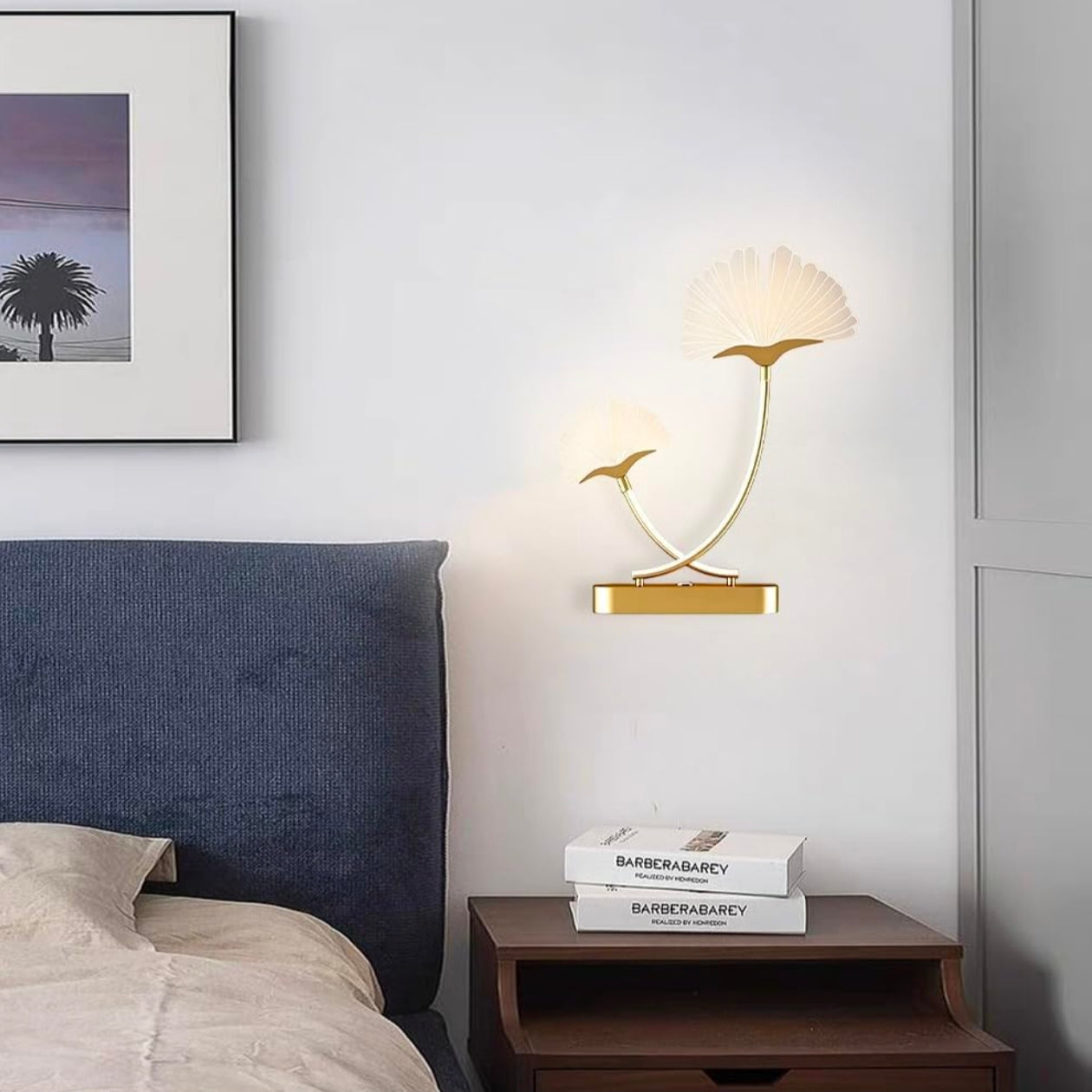STODE® Modern Ginkgo Leaf LED Wall Sconce, 18W Acrylic Wall Light, Decorative Indoor Wall Lamp for Bedroom, Living Room & Bedside, Warm White (Pack of 1)