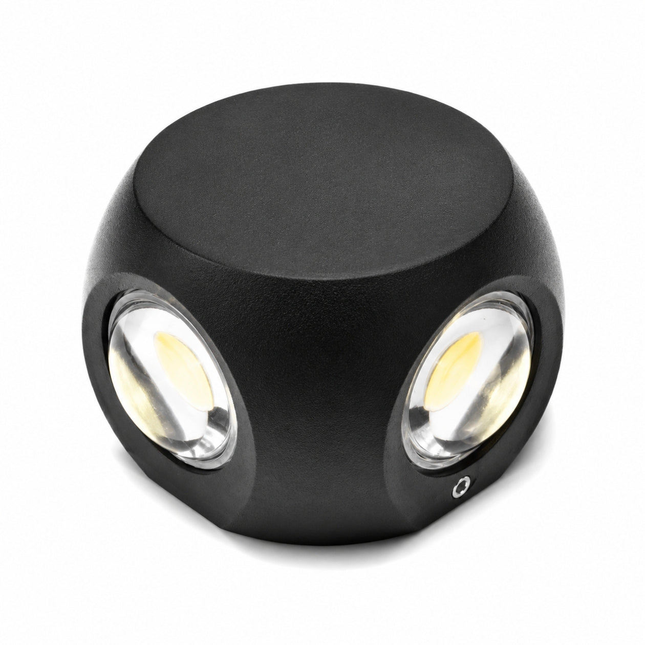 STODE® IP65 Waterproof 4-Way Round LED Wall Light – Warm White Black Body Decorative Indoor & Outdoor Exterior Wall Step Lamp for Home, Balcony & Garden (Pack of 1)