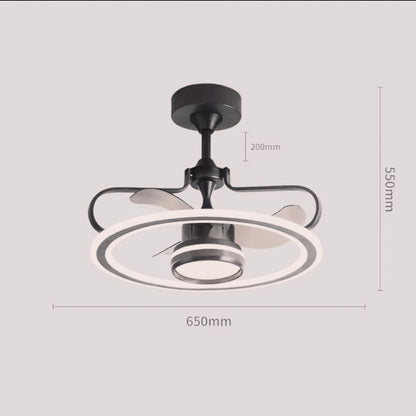 STODE® Modern Indoor 52inch Ceiling Fan with LED Light & Remote | Acrylic Lampshade Chandelier Fan for Bedroom & Living Room Décor