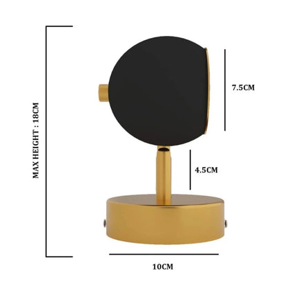 STODE® 5W LED Focus Spot Light – Brass Gold & Black Finish | Ceiling & Wall Mount - Warm White (Pack of 1)