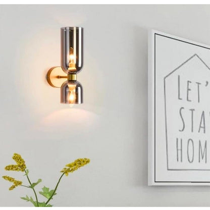 STODE® Double Glass Up-Down LED Wall Lamp – Gold Finish Lighting Fixture | Warm White for Living Room, Bedroom & Home Décor