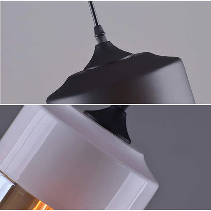 STODE® Modern Decorative Pendant Lamp - E27 Ceiling Light for Home, Bar, Restaurant & Café - White & Amber Shade