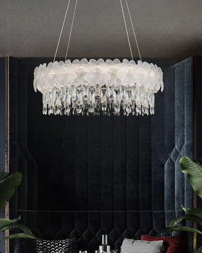 STODE® Floral Crystal Cascade Chandelier - Elegant Hanging Light Fixture