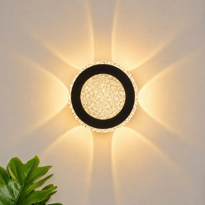 STODE® 12W Round 6-Way LED Wall Light – 6×2W Warm White, Premium Glass & Aluminum Build, IP65 Waterproof Decorative Indoor & Outdoor Wall Lamp for Bedroom, Living Room, Balcony & Home (Pack of 1)