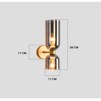 STODE® Double Glass Up-Down LED Wall Lamp – Gold Finish Lighting Fixture | Warm White for Living Room, Bedroom & Home Décor
