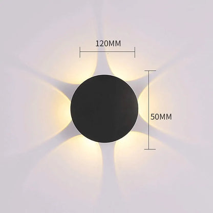 STODE® 6W LED Outdoor Waterproof Wall Lamp – Modern Black Aluminum Wall Light for Garden, Porch, Staircase, Living Room & Bedroom (Pack of 1)