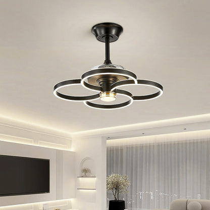 STODE® Modern Ceiling Fan Chandelier with Remote Control, 3-Color Adjustable Lighting - Ultra-Quiet Flush Mount Fan