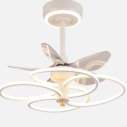 STODE® 24-Inch White Ceiling Light with Fan – LED Profile Chandelier for Modern Living Room, Bedroom & Home Décor