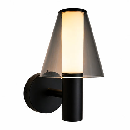 STODE® Modern Black Glass Wall Light, Warm White LED Wall Lamp for Bedroom & Living Room, Elegant Indoor Decorative Sconce Lighting Fixture (Pack of 1)