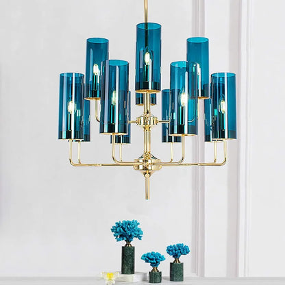 STODE® Contemporary 12-Light Chandelier - Modern Glass Pendant & Ceiling Lamp