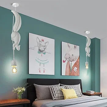 STODE® Mini Pendant Light | Creative Resin Squirrel Ceiling Light - Flush Mount Design (Pack of 1)