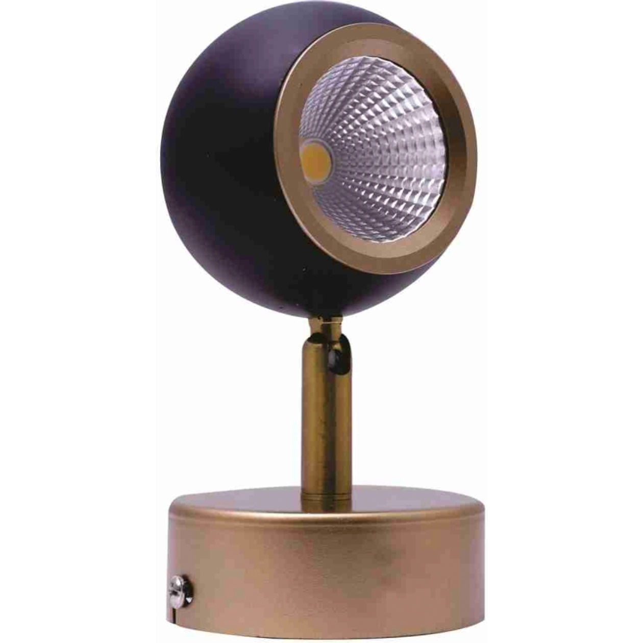 STODE® 5W LED Focus Spot Light – Brass Gold & Black Finish | Ceiling & Wall Mount - Warm White (Pack of 1)