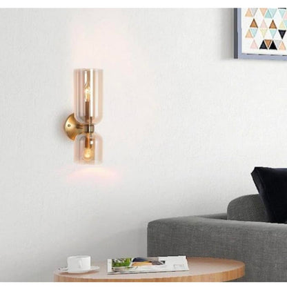 STODE® Double Glass Up-Down LED Wall Lamp – Gold Finish Lighting Fixture | Warm White for Living Room, Bedroom & Home Décor