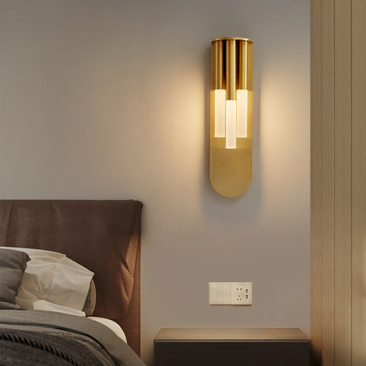 STODE® 3-Light Gold Metal Frost Wall Lamp - Warm White Sconce for Living Room, Drawing Room & Bedroom Décor (Pack of 1)