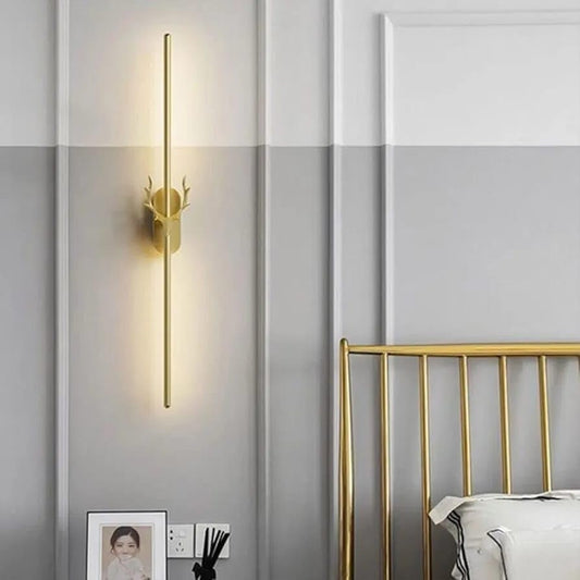 STODE® Royal Stag Deer Head Wall Light - Metal Long Tube Wall Lamp for Living Room & Bedroom Décor (Pack of 1)